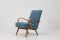 Bentwood Lounge Chair with Blue Fabric from TON, 1960s, Image 1