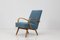 Fauteuil en Bois Courbé avec Tissu Bleu de Ton, 1960s 1