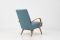 Bentwood Lounge Chair with Blue Fabric from TON, 1960s 4