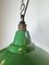 Lampada industriale smaltata verde di Maxlume, Regno Unito, anni '60, Immagine 14