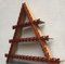 Mid-Century Danish Triangular Teak Shelf with Leaf Details 2