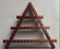 Mid-Century Danish Triangular Teak Shelf with Leaf Details 3