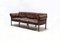 Scandinavian Three-Seater Sofa in Rosewood and Brown Leather attributed to Sven Ellekaer for Coja, 1960s, Image 2