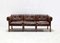 Scandinavian Three-Seater Sofa in Rosewood and Brown Leather attributed to Sven Ellekaer for Coja, 1960s, Image 1