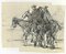 Gabriele Galantara, Horsemen, Mixed Media Drawing, Early 20th Century 1