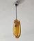 Small Mid-Century Drop Pendant Light in Amber Murano Glass attributed to Max Ingrand, 1960s 2