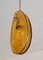 Small Mid-Century Drop Pendant Light in Amber Murano Glass attributed to Max Ingrand, 1960s 5