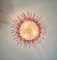 Lampe à Suspension Palmette de Murano en Verre Rose, 1990 15