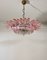 Lampe à Suspension Palmette de Murano en Verre Rose, 1990 1
