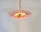 Lampe à Suspension Palmette de Murano en Verre Rose, 1990 10