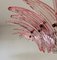 Lampe à Suspension Palmette de Murano en Verre Rose, 1990 16