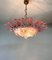 Lampe à Suspension Palmette de Murano en Verre Rose, 1990 9