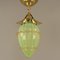 Art Nouveau Viennese Pendant Lamp with Uranium Vaseline Glass Shade, Austria, 1920s, Image 3