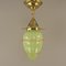 Art Nouveau Viennese Pendant Lamp with Uranium Vaseline Glass Shade, Austria, 1920s, Image 2