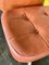 Fauteuil Pivotant et Ottomane Vintage en Cuir et Vinyle Marron Cognac, 1970s, Set de 2 2