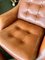 Fauteuil Pivotant et Ottomane Vintage en Cuir et Vinyle Marron Cognac, 1970s, Set de 2 10