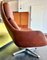 Fauteuil Pivotant et Ottomane Vintage en Cuir et Vinyle Marron Cognac, 1970s, Set de 2 13