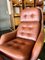 Fauteuil Pivotant et Ottomane Vintage en Cuir et Vinyle Marron Cognac, 1970s, Set de 2 9