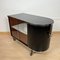 Carrello bar Art Deco, laccato nero, mogano, cromato, Francia 1930, Immagine 4