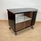 Carrello bar Art Deco, laccato nero, mogano, cromato, Francia 1930, Immagine 3