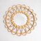 Mid-Century Modern Mirror Bamboo Rattan Handcrafted, 1960s, Image 2