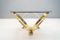 Vintage Brass & Smoked Glass Coffee Table by Knut Hesterberg 13