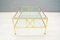 Hollywood Regency Double Crystal Glass & Brass Coffee Table, 1970s 1