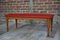 Scandinavian Red Leatherette Bench, 1970s, Image 1