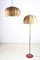 Lampadaire Vintage en Cuivre avec Abat-jour en Bois 5