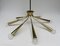 Italian Eight-Light Sputnik Brass Ceiling Light, 1950s, Image 6