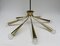 Italienische Sputnik Messing Deckenlampe mit Acht Leuchten, 1950er 6