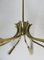 Italienische Sputnik Messing Deckenlampe mit Acht Leuchten, 1950er 2