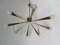 Italian Eight-Light Sputnik Brass Ceiling Light, 1950s, Image 3