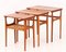 Teak Nesting Tables with Cane Webbing by Erling Torvits for Heltborg Møbler, 1950s, Set of 3 4