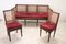 Walnut and Vienna Straw Sofa with Chairs,18th Century, Set of 3, Image 14