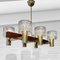 Scandinavian Modern Teak & Glass Chandelier attributed to Hans-Agne Jakobsson for Hans-Agne Jakobsson Ab Markaryd, Sweden, 1950s 5
