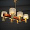 Scandinavian Modern Teak & Glass Chandelier attributed to Hans-Agne Jakobsson for Hans-Agne Jakobsson Ab Markaryd, Sweden, 1950s 6