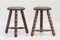 Taburetes trípode franceses de madera, años 50. Juego de 2, Imagen 5