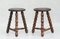Taburetes trípode franceses de madera, años 50. Juego de 2, Imagen 6