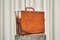 Vintage Zeitschriftenständer aus patiniertem Cognac Leder & Canvas, 1960er 7