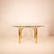 Italienischer Tisch aus Kristallglas & Messing, 1970er 1
