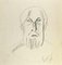 Louis Berthomme Saint-Andre, The Old Man's Face, Pencil Drawing, Mid 20th Century 1