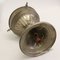 Vintage French Industrial Ceiling Light with White Opaline Glass Shades, Image 7