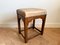 Art Deco Wooden Ottoman with Leather Seat 1