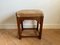 Art Deco Wooden Ottoman with Leather Seat 2