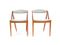 Mid-Century Dining Chairs in Teak and Linen by Kai Kristiansen for Skov Andersen Möbelfabrik, Set of 4, Image 1