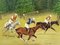 Artista británico, Partido de polo Horse & Riders, Mid-Century, Pintura al óleo, Imagen 2
