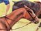 Artista británico, Partido de polo Horse & Riders, Mid-Century, Pintura al óleo, Imagen 6