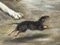 Artista británico, victoriano Jack Russell Terrier perros persiguiendo ratas en el granero, de finales del siglo XIX, pintura al óleo, enmarcado, Imagen 3
