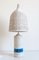 Italienische Tischlampe aus Keramik & Korbgeflecht von Aldo Londi für Bergboms, 1960er 1